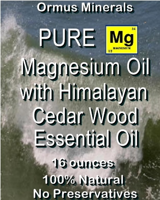 Ormus Minerals Pure Magnesium Oil with Himalayan Cedar Wood Essential Oil