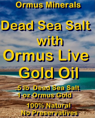 Ormus Minerals Dead Sea Salt and Ormus Live Gold Oil Bath and Skin Gift Set