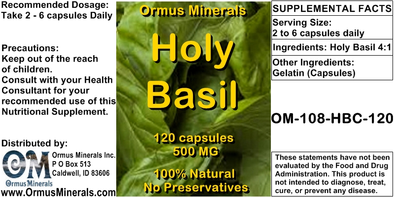 Ormus Minerals Holy Basil casules
