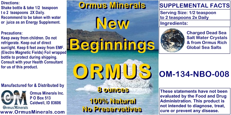 Ormus Minerals New Beginnings Ormus