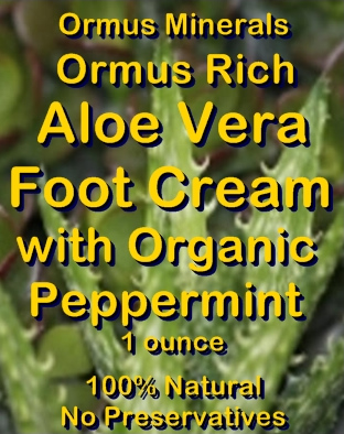 Ormus Minerals Ormus Rich Aloe Vera Foot Cream with Organic Peppermint
