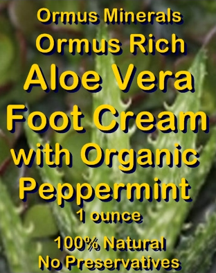Ormus Minerals Ormus Rich Aloe Vera Foot Cream with Organic Peppermint Ormus Minerals Ormus Rich Aloe Vera Foot Cream with Organic Peppermint