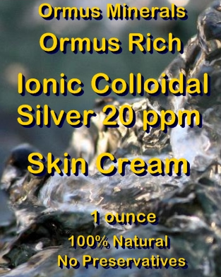 Ormus Minerals Ormus Rich Ionic Colloidal Silver 20 ppm Skin Cream