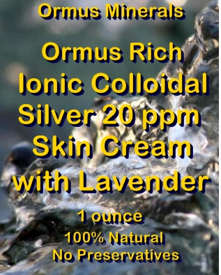 Ormus Minerals Ormus Rich Ionic Colloidal Silver 20 ppm Skin Cream with Lavender
