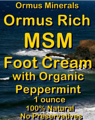 Ormus Minerals Ormus Rich MSM Foot Cream with Organic Peppermint