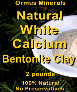 Ormus Minerals Natural WHITE CALCIUM Bentonite Clay