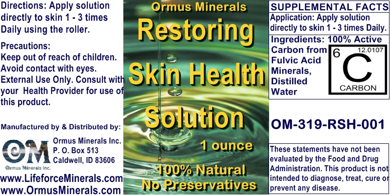 Ormus Minerals - Restoring Skin Health Solution