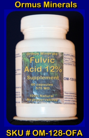 ORMUS MINERALS - Fulvic Acid 12 Percent Supplement (B)
