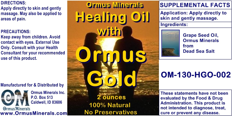 Ormus Minerals Healing Oil with Ormus Gold