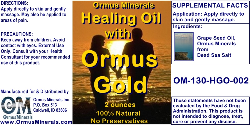Ormus Minerals Healing Oil with Ormus Gold Ormus Minerals Healing Oil with Ormus Gold