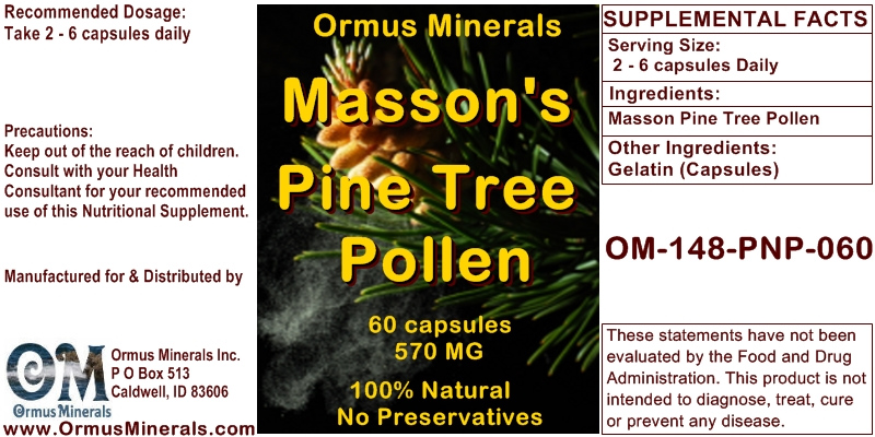 Ormus Minerals Masson's Pine Tree Pollen Ormus Minerals Masson's Pine Tree Pollen