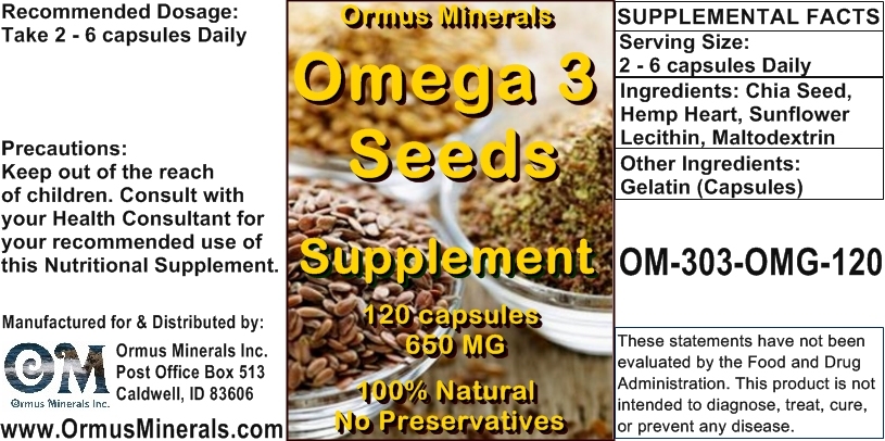 Ormus Minerals - Omega 3 Seeds Powder