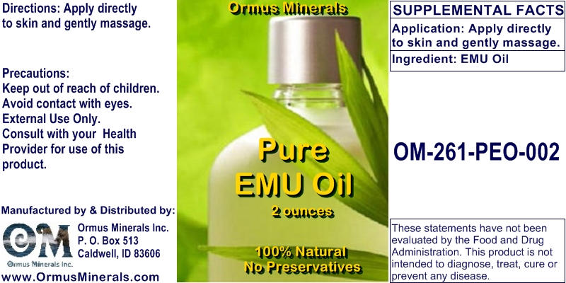 Ormus Minerals - Pure EMU OIL