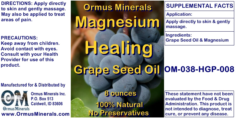 Ormus Minerals Magnesium Healing Grape Seed Oil Ormus Minerals Magnesium Healing Grape Seed Oil
