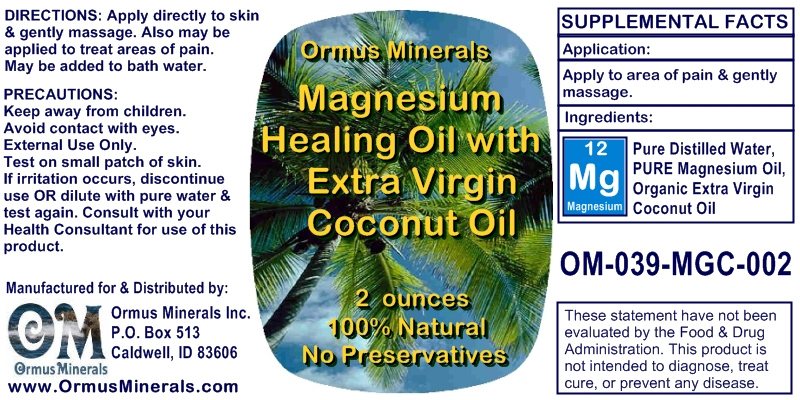 Ormus Minerals Magnesium Oil with Organic Extra Virgin Coconut Oil