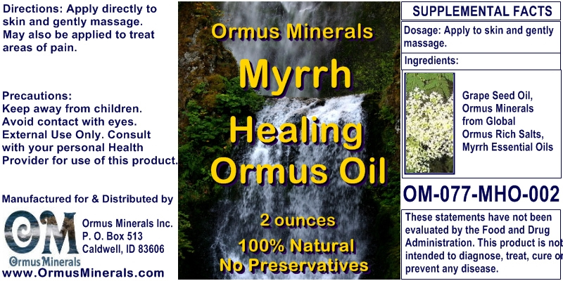 Ormus Minerals Myrrh Healing Ormus Oil