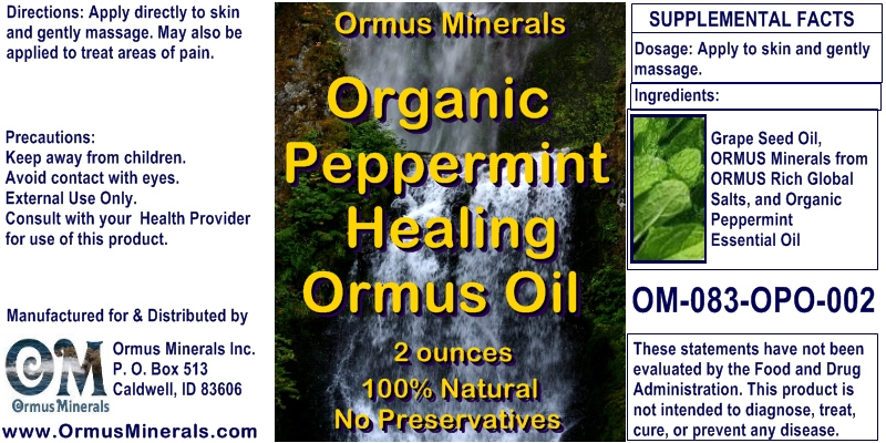 Ormus Minerals Healing Oil with OrganicPeppermint Essential Oil 