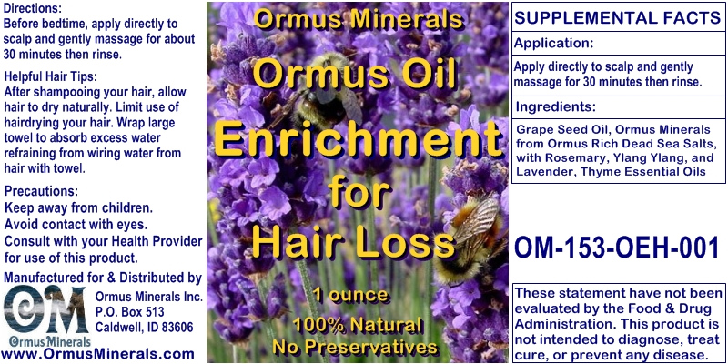 Ormus Minerals Ormus Oil Enrichment for Hair Loss