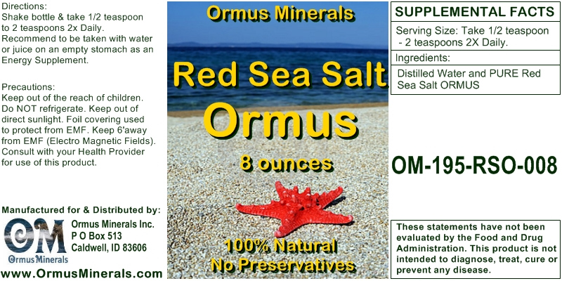 Ormus Minerals Red Sea Salt Ormus Minerals Red Sea Salt