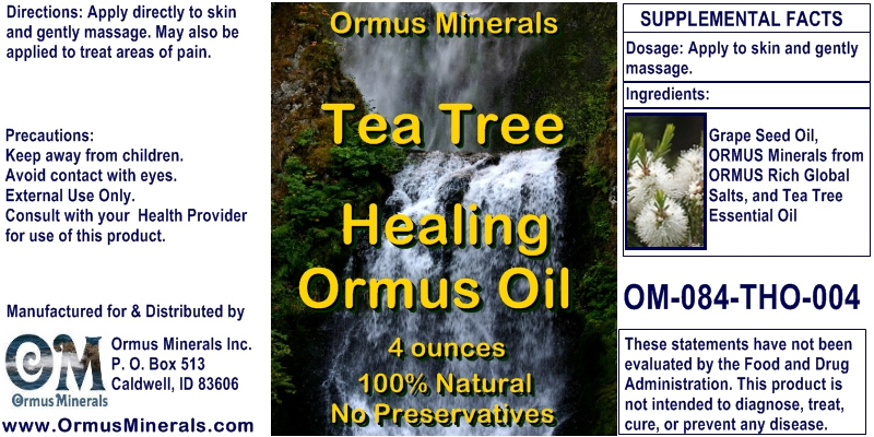 Ormus Minerals Healing Oil with Tea Tree Essential Oil 