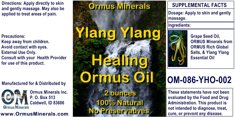 Ormus Minerals Healing Oil with Ylang Ylang Essential Oil